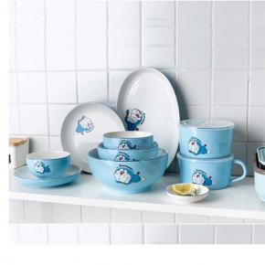 哆啦A梦创意碗碟套装日式餐具碗面碗